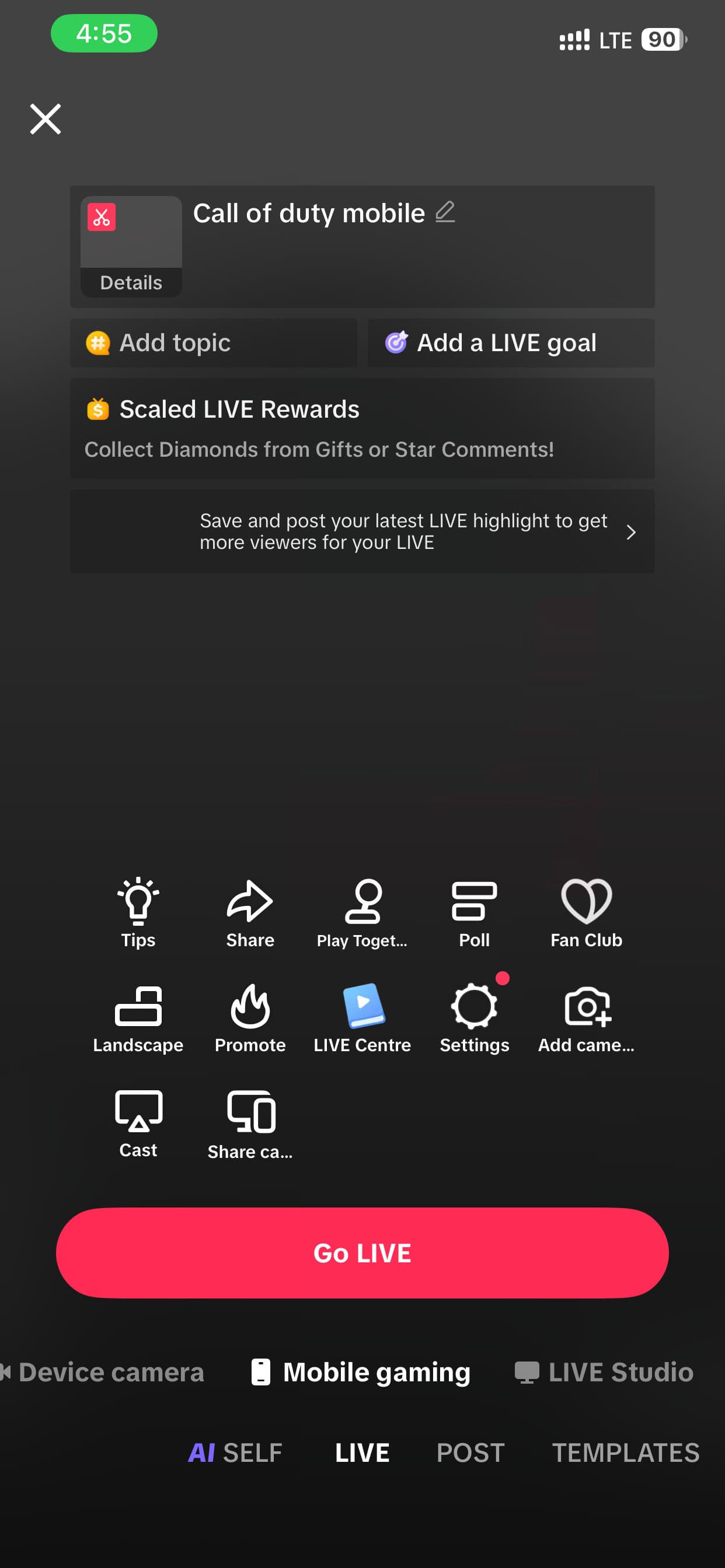 Tiktok Live Page On Mobile
