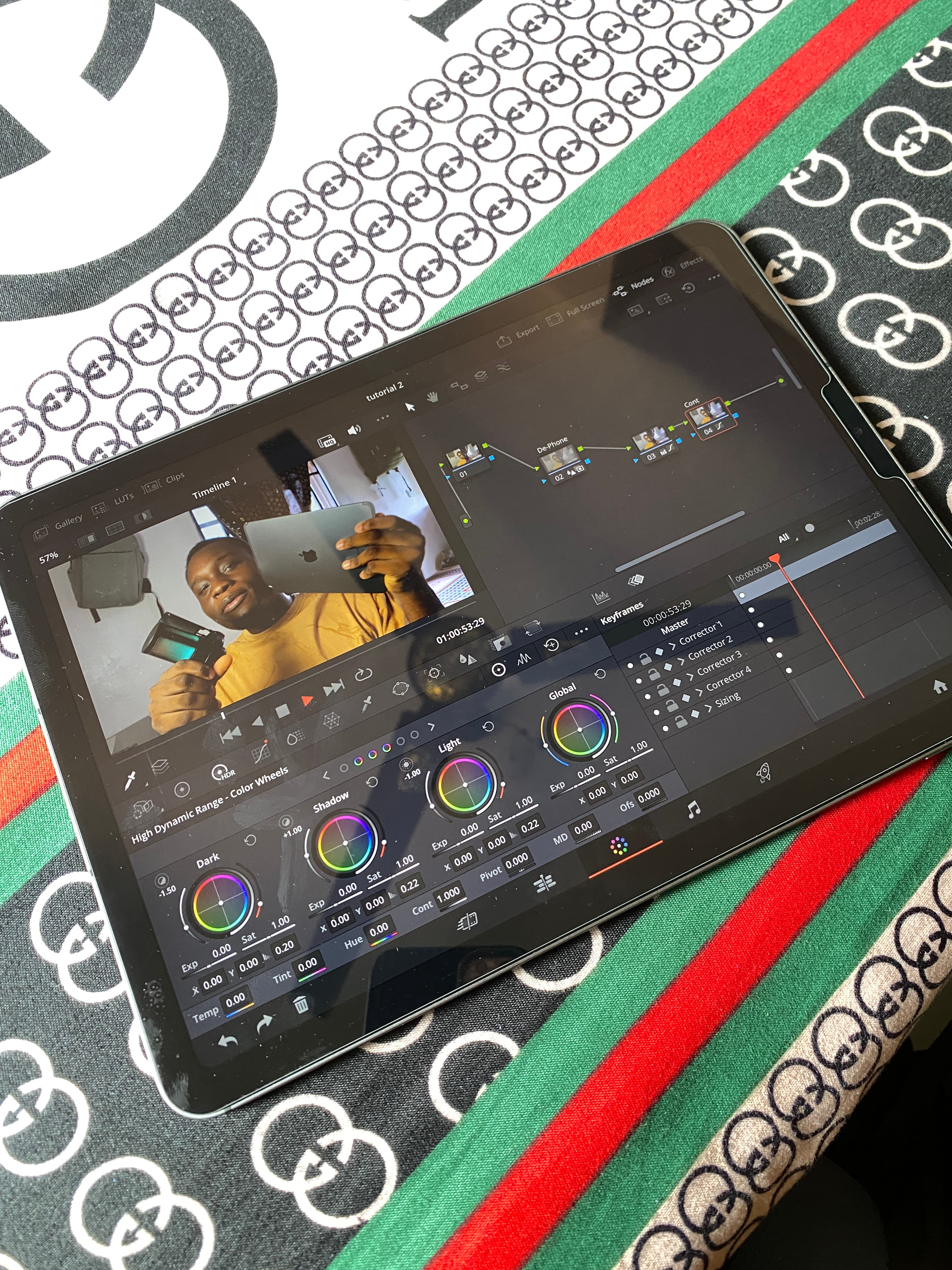 4k timeline with a bit of color grading