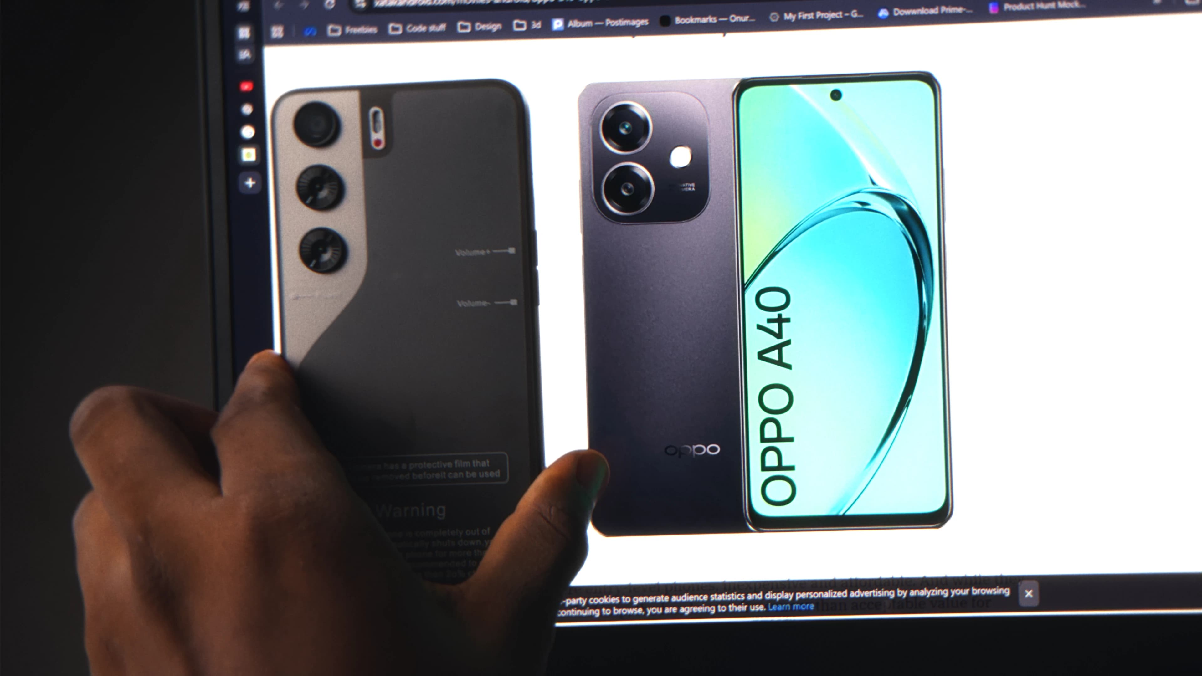 Official OPPO A40 beside the supposed OPPO A40 Pro being sold locally
