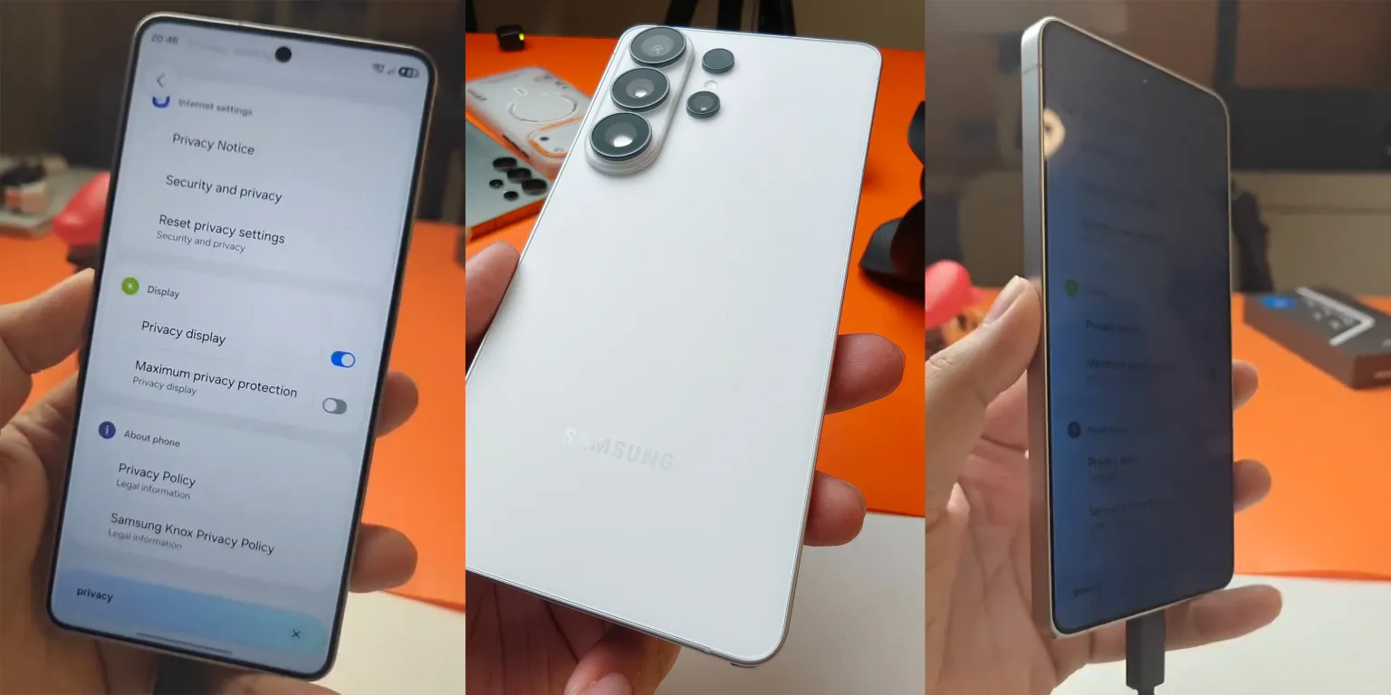 Galaxy S26 Ultra Privacy Display feature in action. Source:
9to5google