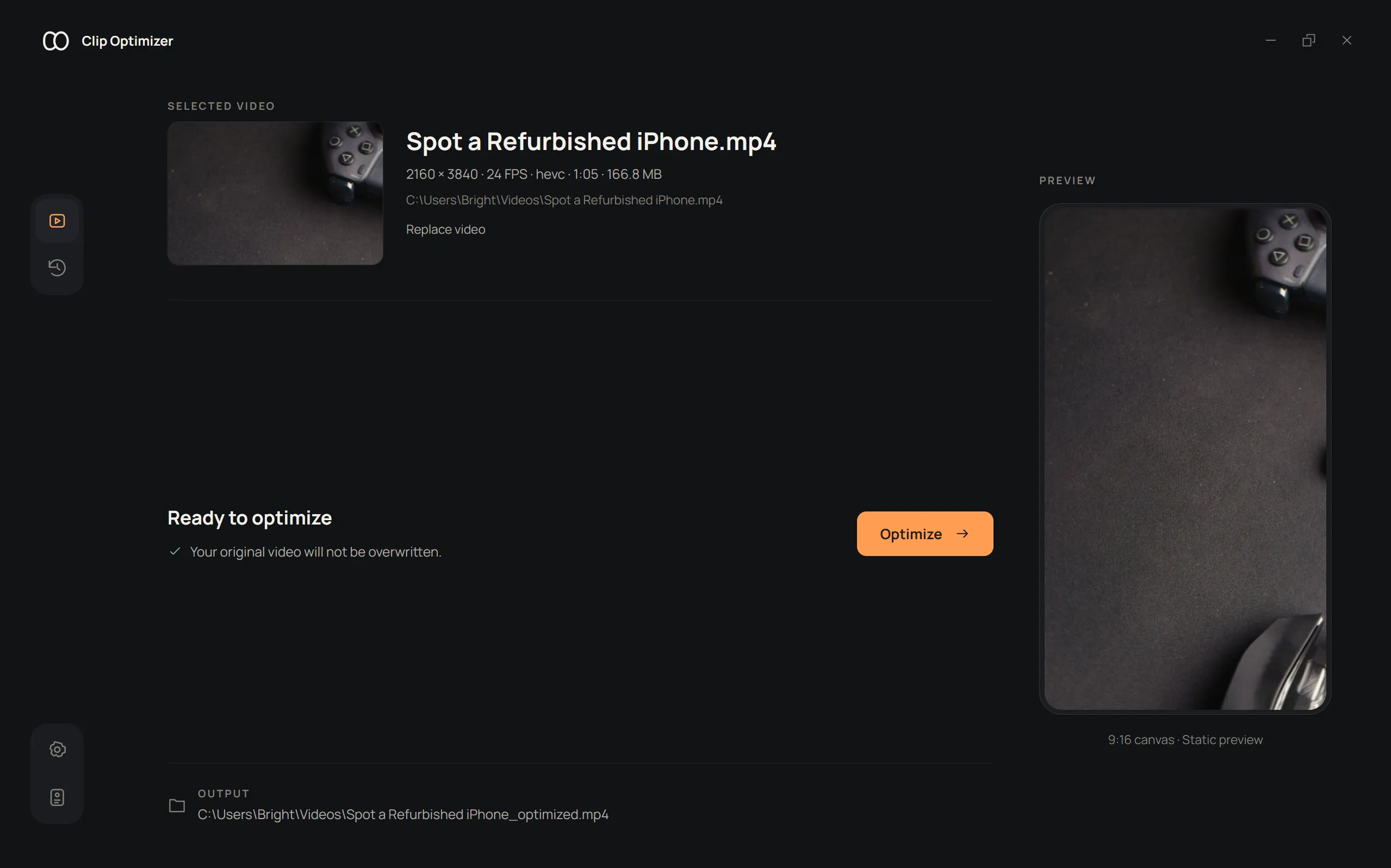 Clip Optimizer — screenshot 1